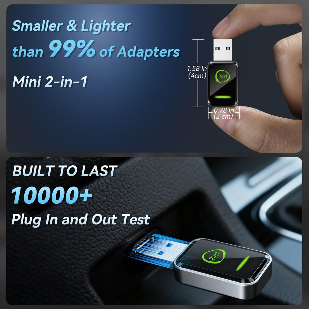 Wireless CarPlay Adapter for iPhone - 5s Auto-Connect, No Audio Lag - Convert Factory Wired to Wireless CarPlay - Bluetooth 5.3 & 5GHz Wi-Fi - Plug & Play