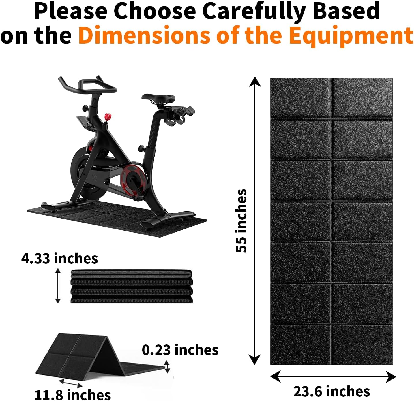 Non-Slip Walking Pad Treadmill Mat for Carpet Floors,55x24 Hardwood Floor Protection