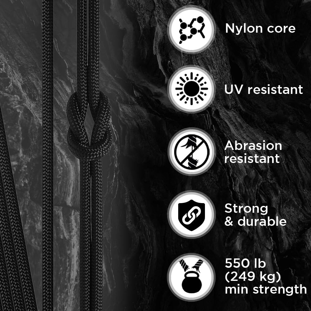 5/32" Paracord Rope 1000 – 1000ft / 200ft / 100ft / 50ft – Tactical Parachute Cord 4mm – 45+ Colors – Nylon String for Survival & Camping Gear – Stripe Cord for Survival – Utility Rope